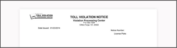 toll enforcement invoice
